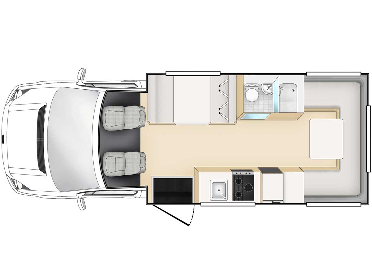 Euro Camper - floorplan view without bed