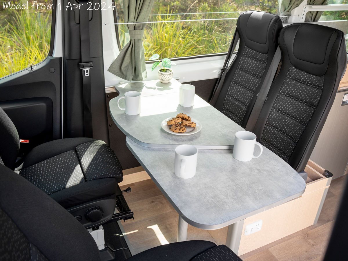 Voyager Campervan Dinette Featuring Front Swivelling Seats