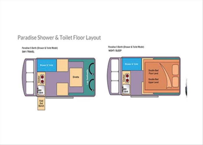 Paradise with Shower & Toilet - floorplan view