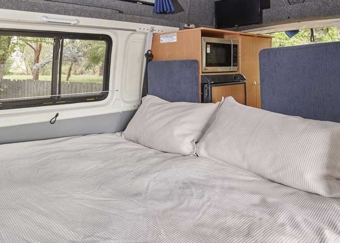 AR High Roof Camper - Double bed view
